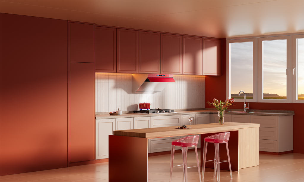 30" Range Hood - Red